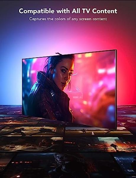 Govee Envisual TV LED Backlight T2 with Dual Cameras, 11.8ft RGBIC Wi-Fi LED Strip Lights for 55-65 inch TVs, Double Strip Light Beads, for Home Decorations, Smart App Control, Mus
