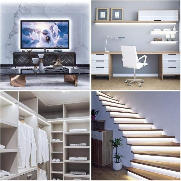 Govee 32.8ft White LED Strip Lights, 6500K Dimmable LED Light Strip with Control Box, Bright 600 LEDs, Daylight White Lights for Mirror, Under Cabinet, Living Room, Study, Wardrobe