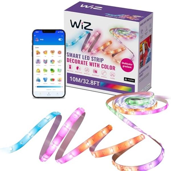 WiZ Connected 32.8 ft LED Light Strip - Flowing Multicolor LED Color-Changing Light Strip For Your Smart Home -Voice/App Control - Works with Google Home, Alexa and HomeKit