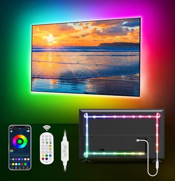 MATICOD LED Lights for TV Led Backlight, 13.1ft RGB Led Strip Lights for TV Lights Behind, USB Led Light Strip for 45-60in TV, Bluetooth APP Control Music Sync Strip Lighting for C