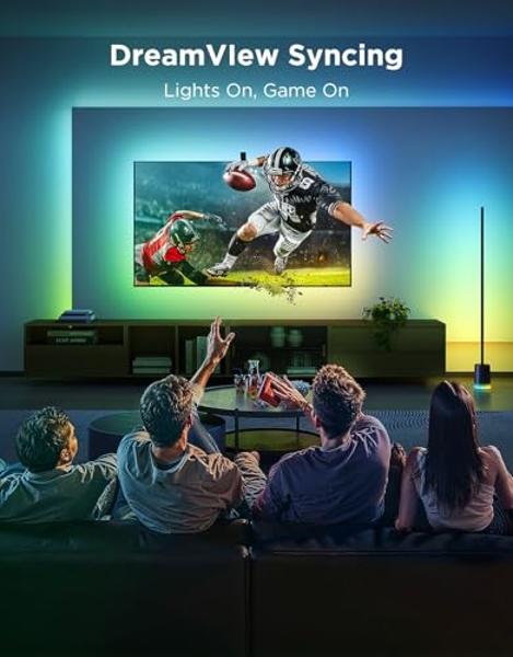 Govee TV Backlight 3 Lite with Fish-Eye Correction Function Sync to 55-65 Inch TVs, 11.8ft RGBICW Wi-Fi LED Strip Lights with Camera, 4 Colors in 1 Lamp Bead, Voice and APP Control