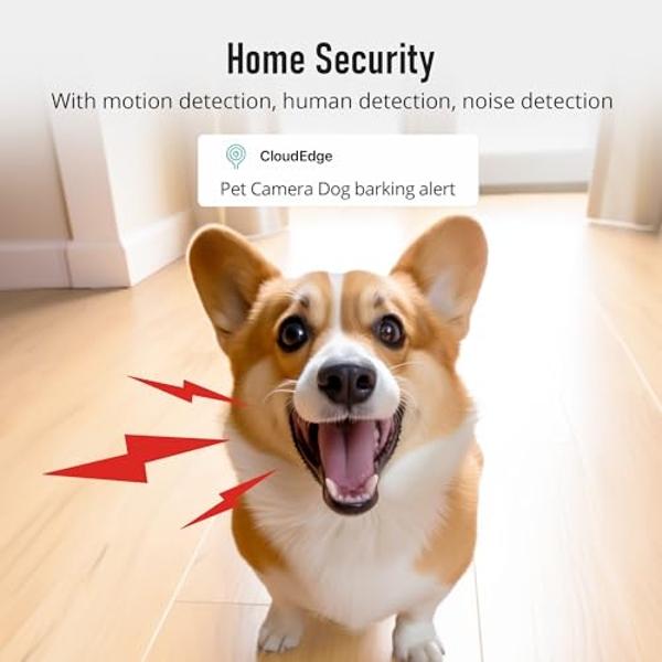 PARIS RHÔNE 2K Pet Camera, 360°View Dog Camera Treat Dispenser, 5G WiFi Pets Monitoring with Phone APP, Two-Way Audio, Infrared Night Vision, Barking Detection and Motion Alerts, W