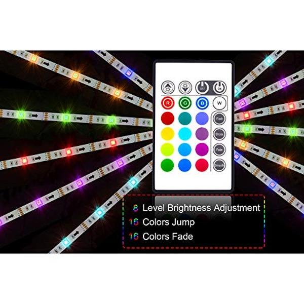 PANGTON VILLA Led Strip Lights 8.2ft for 40-60in TV, USB LED TV Backlight Kit with Remote - 16 Color 5050 LEDs Bias Lighting for HDTV
