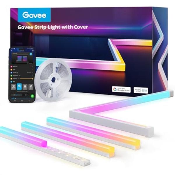 Lepro S1 AI LED Strip Lights for Bedroom - 50ft Smart RGB Light Strips with IC and Rainbow Chasing Effects, Color Segment DIY, AI Generated Lighting, No Remote, 2.4G Wi-Fi & Blueto