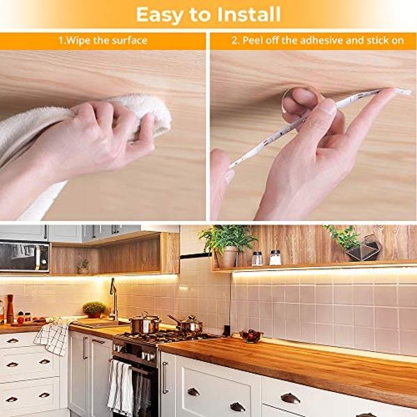 Govee Warm White LED Strip Lights, Bright 300 LEDs, 3000K Dimmable Light Strip 16.4ft with Control Box, LED Lights for Bedroom, Kitchen Cabinets, Living Room, ETL Listed Adapter In