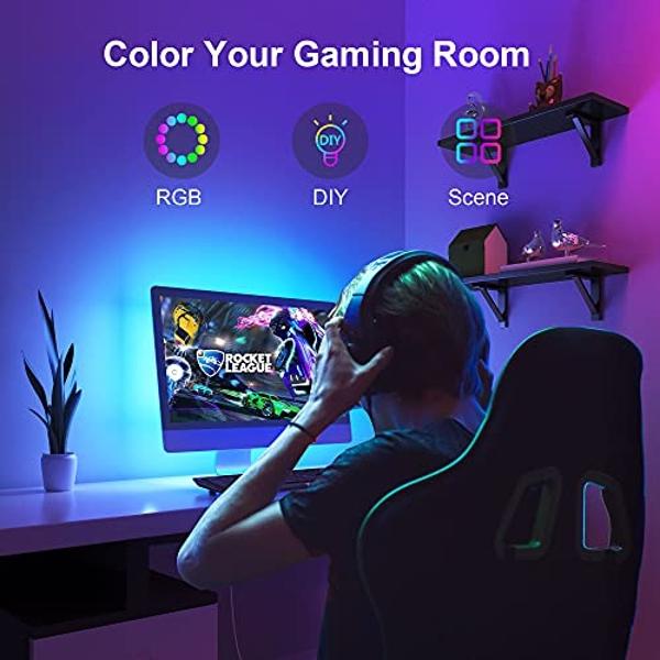 Nexillumi LED Lights for TV, 16.4 ft TV LED Backlight for 55-75 Inch, RGB LED Strip Lights Behind TV with APP Remote Control, Music Sync Smart Led Ambient Lighting for Bedroom Gami
