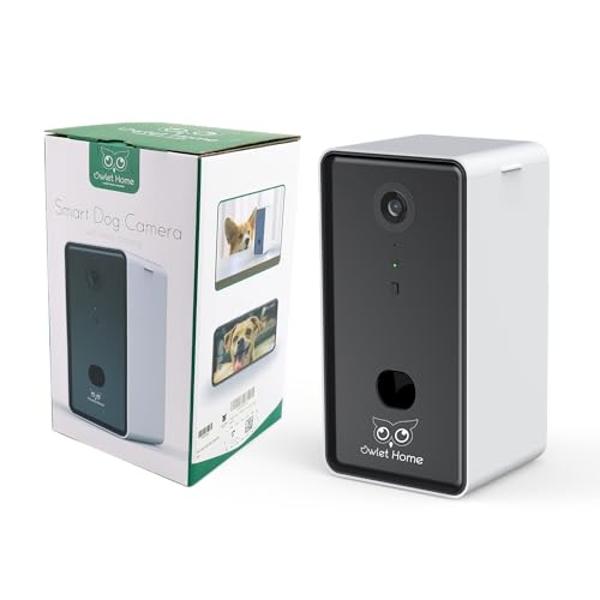 Owlet Home Pet Camera with Treat Dispenser/Tossing for Dogs/Cats, Smart Dog/Cat Camera, Free App, 2.4G & 5G WiFi, 1080P HD Live Video, Auto Night Vision, 2-Way Audio, Motion Alert,