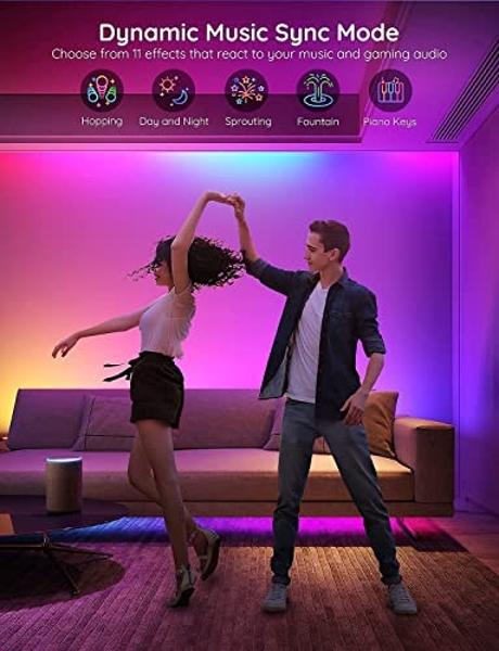Govee Smart RGBIC LED Strip Lights 65.6ft, Alexa LED Light Strip Work with Google Assistant, Music Sync, DIY Multiple Colors on One Line, WiFi Color Changing Lights for Bedroom, Li