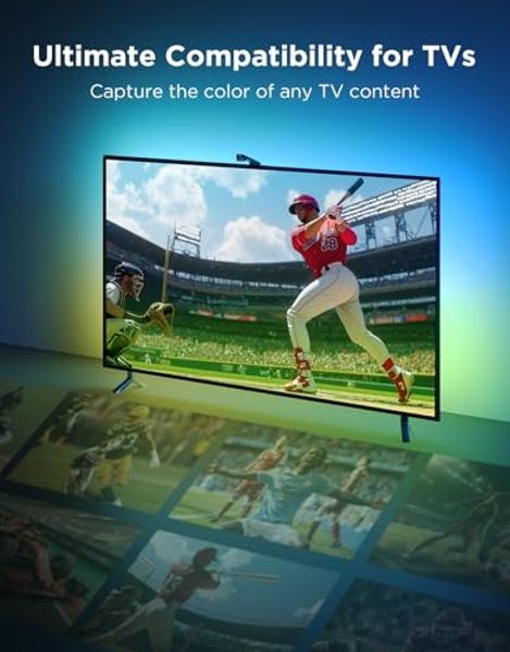 Govee TV Backlight 3 Lite with Fish-Eye Correction Function Sync to 55-65 Inch TVs, 11.8ft RGBICW Wi-Fi LED Strip Lights with Camera, 4 Colors in 1 Lamp Bead, Voice and APP Control