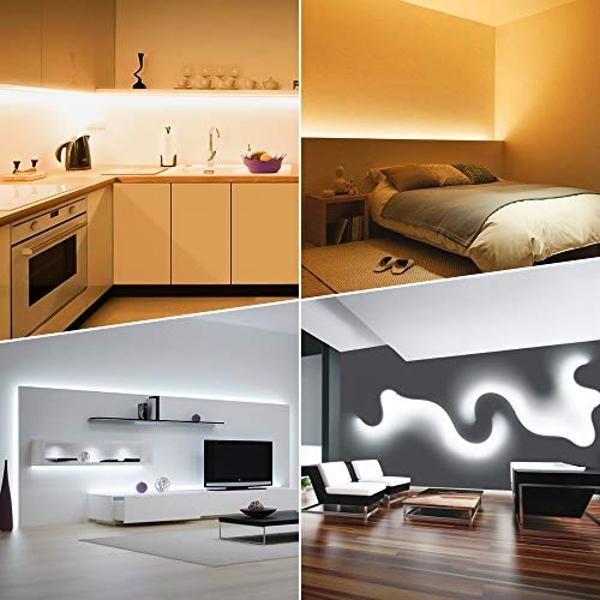 NOVOSTELLA 20ft Tunable White LED Strip Light Kit Dimmable 3000K-6500K 24V Tape Light with RF Remote Flexible Rope LED Ribbon for Bedroom Home Lighting Mirror Kitchen Bar Cabinet D