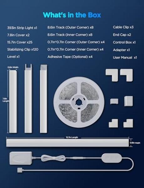 TJOY 50ft Bluetooth LED Strip Lights, Music Sync 5050 LED Light Strip RGB Color Changing LED Lights Strip with Phone Remote, LED Lights for Bedroom Kitchen TV Party TIKTOK DIY (APP