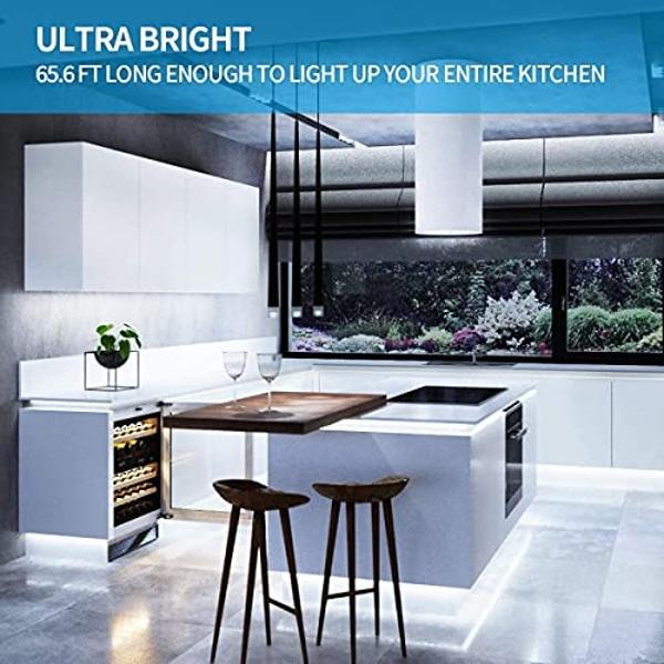 Govee 32.8ft White LED Strip Lights, 6500K Dimmable LED Light Strip with Control Box, Bright 600 LEDs, Daylight White Lights for Mirror, Under Cabinet, Living Room, Study, Wardrobe