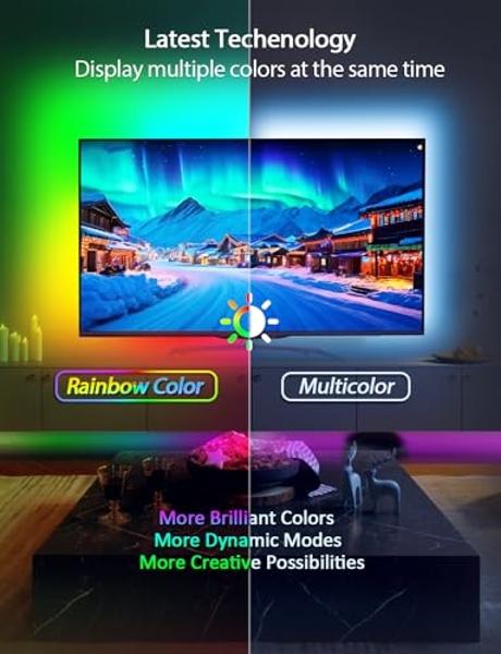 MATICOD LED Lights for TV Led Backlight, 13.1ft RGB Led Strip Lights for TV Lights Behind, USB Led Light Strip for 45-60in TV, Bluetooth APP Control Music Sync Strip Lighting for C