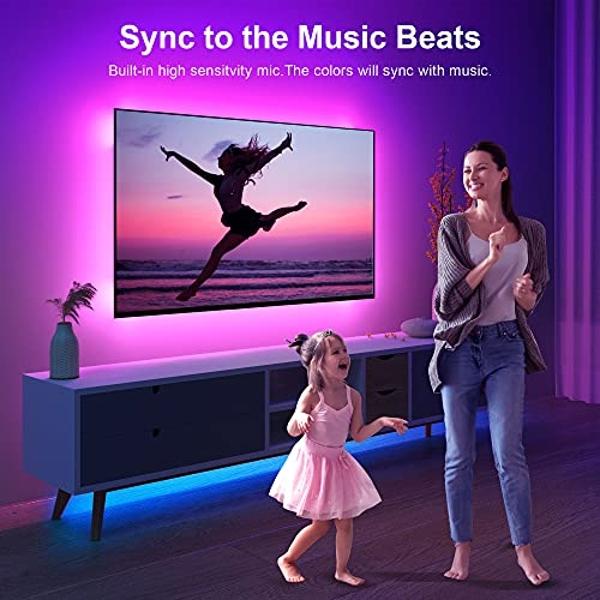 Nexillumi LED Lights for TV, 16.4 ft TV LED Backlight for 55-75 Inch, RGB LED Strip Lights Behind TV with APP Remote Control, Music Sync Smart Led Ambient Lighting for Bedroom Gami