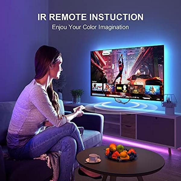 Nexillumi LED Lights for TV, 16.4 ft TV LED Backlight for 55-75 Inch, RGB LED Strip Lights Behind TV with APP Remote Control, Music Sync Smart Led Ambient Lighting for Bedroom Gami