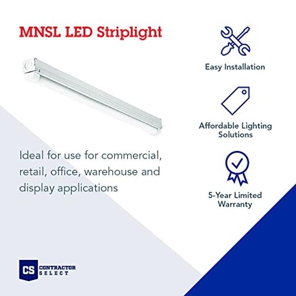 Lithonia Lighting 4ft Light Fixture, LED Strip Light, MVOLT, 4000K Cool White Light 4-Foot, 2-Light, White (MNSL L48 2LL MVOLT 40K 80CRI M6)