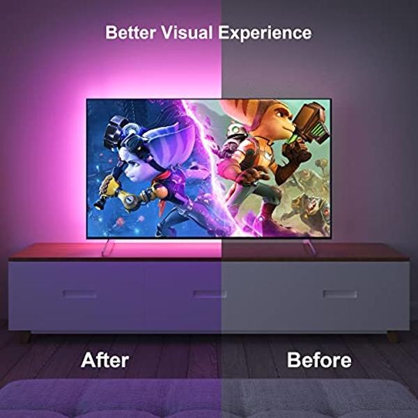 Nexillumi LED Lights for TV, 16.4 ft TV LED Backlight for 55-75 Inch, RGB LED Strip Lights Behind TV with APP Remote Control, Music Sync Smart Led Ambient Lighting for Bedroom Gami