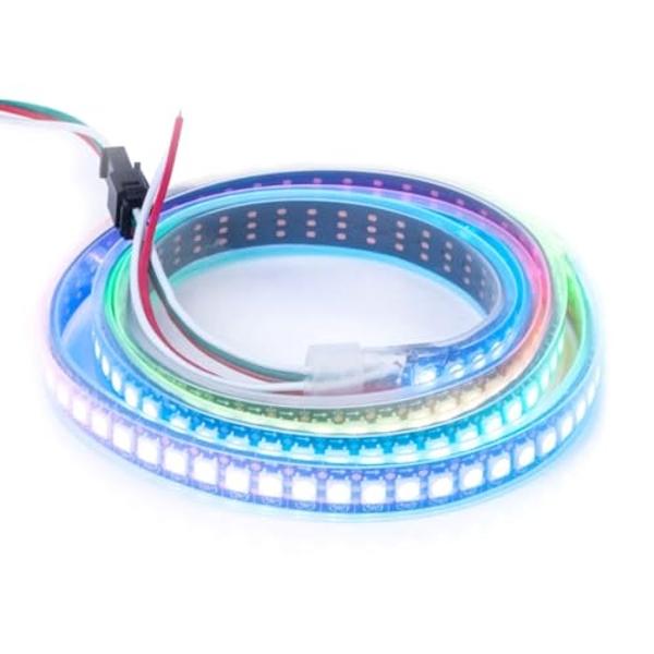 BTF-LIGHTING WS2812B IC RGB 5050SMD Pure Gold Individual Addressable LED Strip 3.28FT 144LED 144Pixel/m Flexible Full Color IP67 DC5V for DIY Chasing Color Project(No Adapter or Co