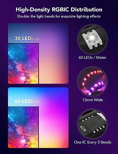 Govee Envisual TV Backlight T2 with Dual Cameras, 16.4ft RGBIC Wi-Fi LED Backlights for 75-85 inch TVs, Double Light Beads, for Home Decorations, Smart App Control, Music Sync