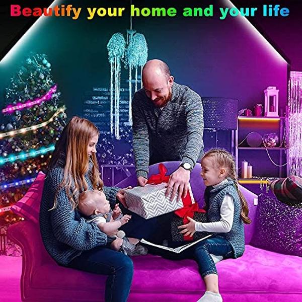 Keepsmile 50ft Led Strip Lights Smart Sync Music Led Lights for Bedroom Home Decoration, APP Control