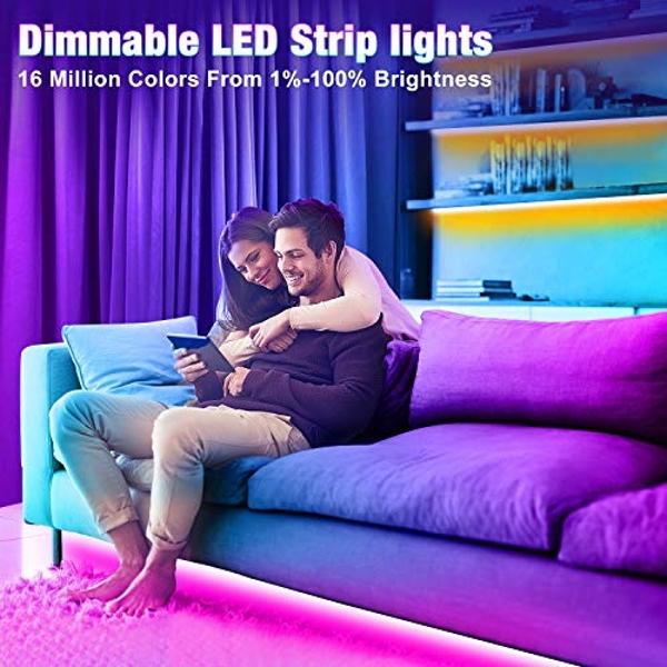 Nexillumi LED Lights for Bedroom 131ft Music Sync Color Changing Led Strip Lights (APP+Remote Control), RGB LED Strip for Room Decor Aesthetic Home Decor Gaming Room