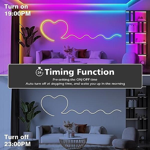 dalattin 32.8ft Led Strip Lights,RGB Led Lights for Bedroom Color Changing Light,Decoration for Bedroom Room Party,Halloween Decor with 44 Keys Remote,1 Roll of 32.8ft