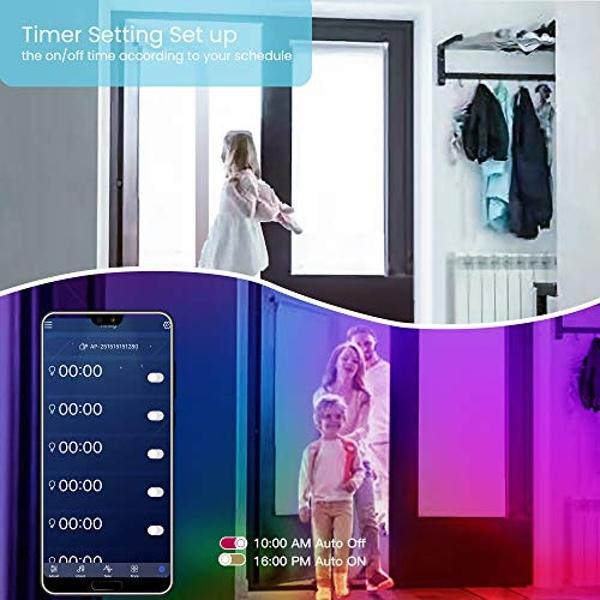 GUPUP 50 FT LED Strip Lights,Bluetooth LED Lighting for Bedroom, Color Changing Light Strip with Music Sync, Phone Controller and IR Remote(APP+Remote +Mic).