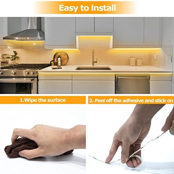 GUOTONG 50ft White LED Strip Lights, 6000K Warm White Waterproof Tape Light, 15M 12V Rope Light Strong 3M Adhesive, for Home,Kitchen, Patio, Balcony, Party, Wedding, Indoor and Out