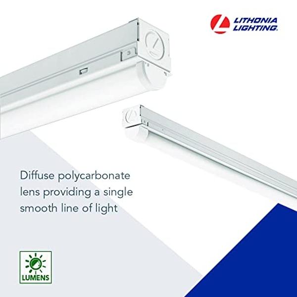 Lithonia Lighting 4ft Light Fixture, LED Strip Light, MVOLT, 4000K Cool White Light 4-Foot, 2-Light, White (MNSL L48 2LL MVOLT 40K 80CRI M6)