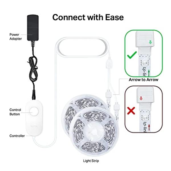 Kasa Smart LED Light Strip, RGB, 32.8ft(2 Rolls of 16.4ft.) Wi-Fi LED Strip Works w/ Alexa & Google Assistant,High Brightness, Trimmable, Up to 25,000 Hours,2Yr Warranty (KL400L10)