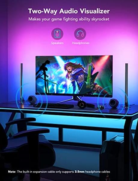 Govee RGBIC Gaming Light Bars H6047 with Smart Controller, Wi-Fi Smart LED Gaming Lights with Music Modes and 60+ Scene Modes Built, Works with Alexa & Google Assistant, Game Room 