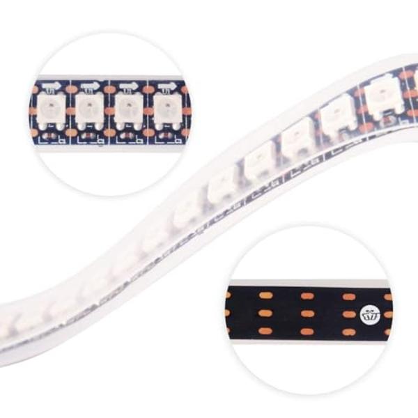 BTF-LIGHTING WS2812B IC RGB 5050SMD Pure Gold Individual Addressable LED Strip 3.28FT 144LED 144Pixel/m Flexible Full Color IP67 DC5V for DIY Chasing Color Project(No Adapter or Co