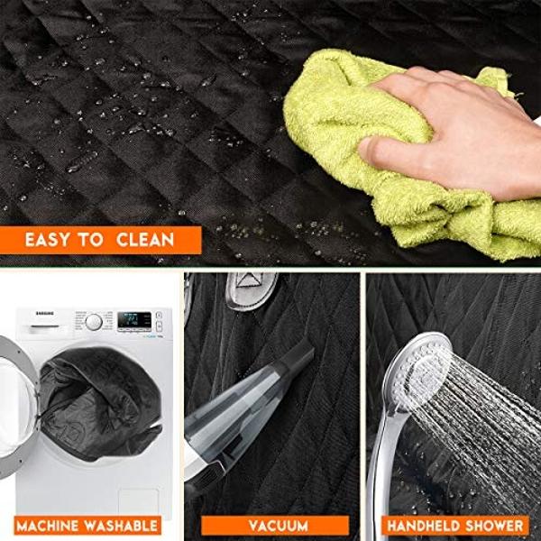Yuntec Dog Car Seat Cover, Back Seat Cover for Dogs Pet Car Seat Protector Waterproof Bench Car Seat Cover, Non-Slip Reat Seat Cover fits Middle Armrest for Most Cars Trucks SUVs -