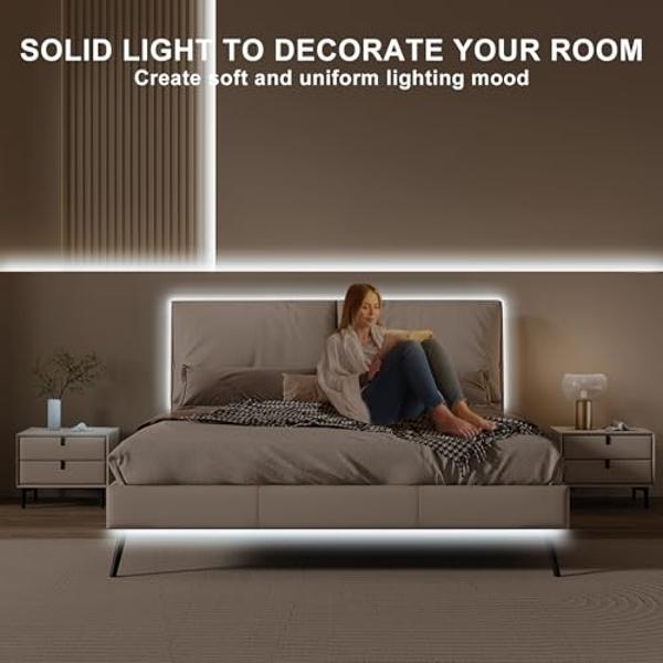 TUNICHX COB LED Strip Lights DC 12V LED Lights Flexible Super Bright LED Strips,16.4ft 3000K Warm White,CRI 90+,2400LEDs High Density Uniform Light for Home Room Decor (No Adapter 