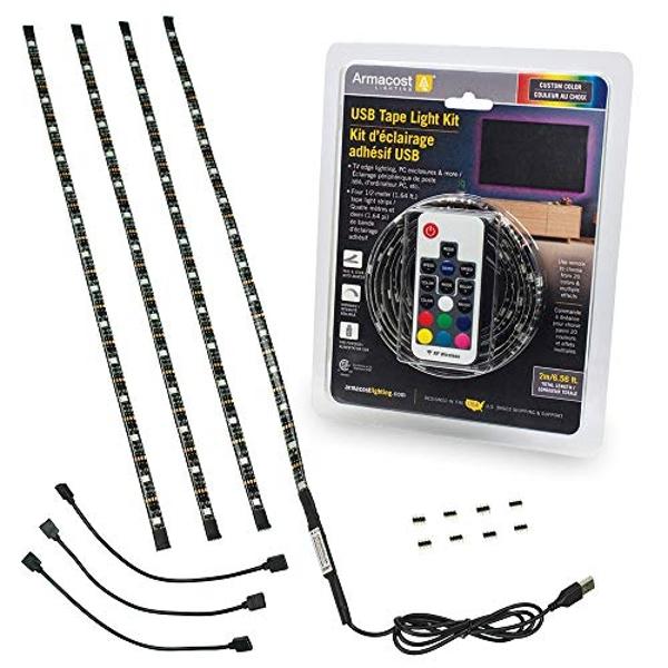Armacost Lighting LED Lights Tape Light Kit with Remote. Use in 1A or more USB port. 422100