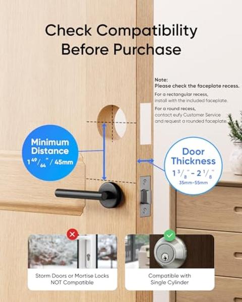 eufy Security Video Smart Lock E330, 3-in-1 Camera+Doorbell+Fingerprint Keyless Entry Door Lock, Smart Built-in Wi-Fi Deadbolt for Front Door, Auto Lock, App Remote Control, Easy I