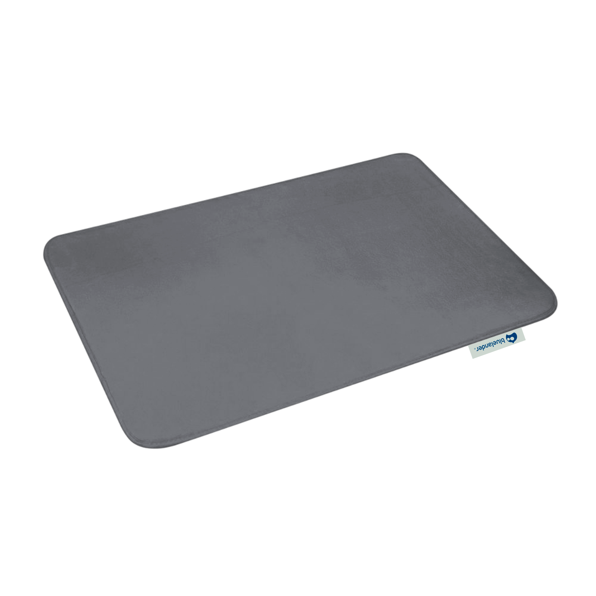 Tapete de Baño Antiderrapante Memory Foam de Terciopelo Gris Oscuro Bluelander