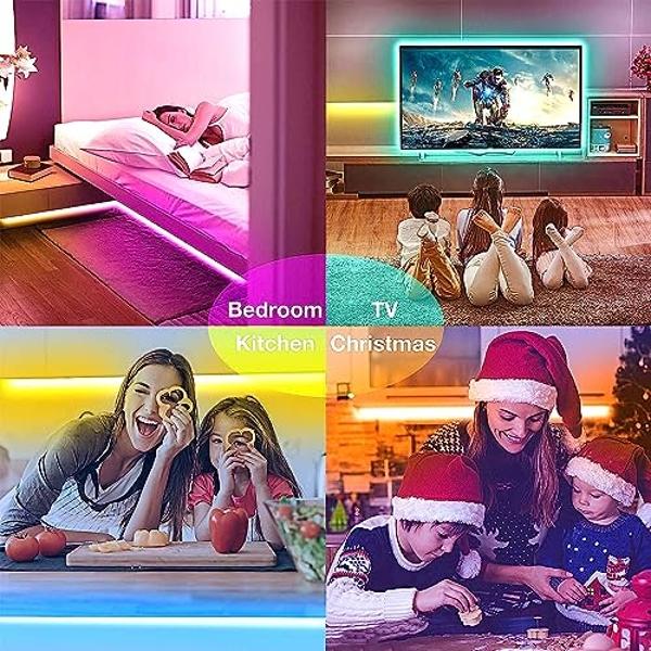 hyrion Smart LED Light Strips,50 ft WiFi LED Light,Sound Activated Color Changing with Alexa and Google,Sync Music with Led Strip Lights for Bedroom for Living Room, Home Decor
