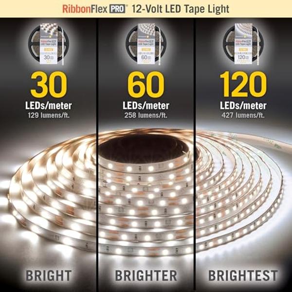 Armacost Lighting 132230 16.4 ft. LED Tape Light Soft White (2700K) RibbonFlex Pro Series 60, Dimmable, 250 Lumens per ft., 12-Volt