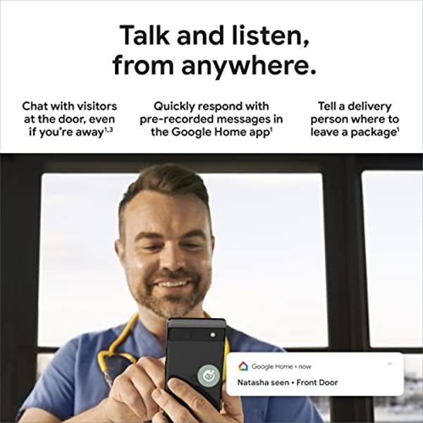 Google Nest Doorbell - (Wired, 2nd Gen) - Wired Video Doorbell Camera - Doorbell Security Camera - Ivy