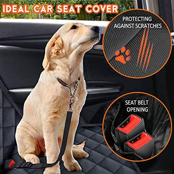 Yuntec Dog Car Seat Cover, Back Seat Cover for Dogs Pet Car Seat Protector Waterproof Bench Car Seat Cover, Non-Slip Reat Seat Cover fits Middle Armrest for Most Cars Trucks SUVs -