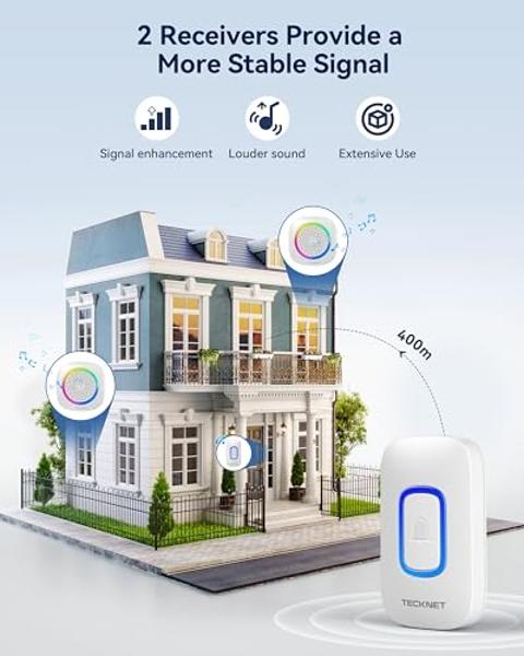 GEARit Smart Video Doorbell Camera - Wireless 2K QHD Video Camera for Door-Bell- 6 Months Rechargeable Battery - IP64 Weather-Proof, Motion Detection, 2 Way Audio Wireless Doorbell