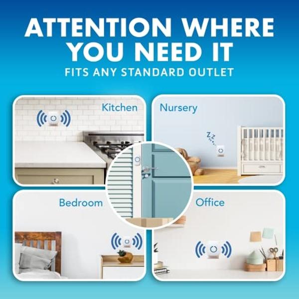 Wireless Doorbell 2 Receivers 2 Push Buttons, PHYSEN Waterproof Door Chime Kit Operating at 1300-ft, Adjustable 58 Melodies & 5 Volume Levels LED Strobe, Door Bell for Home Office 