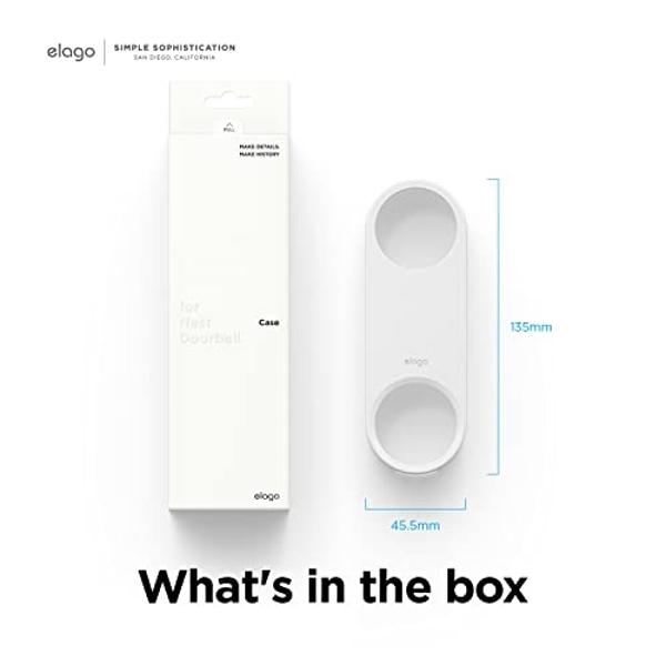 elago Silicone Case Compatible with Google Nest Hello Video Doorbell (Wired, 2nd Gen) - Weather and UV Resistant, Perfect Color Match, Clean Finish (Snow)