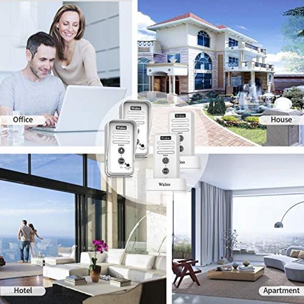 Wireless Doorbell 2 Receivers 2 Push Buttons, PHYSEN Waterproof Door Chime Kit Operating at 1300-ft, Adjustable 58 Melodies & 5 Volume Levels LED Strobe, Door Bell for Home Office 