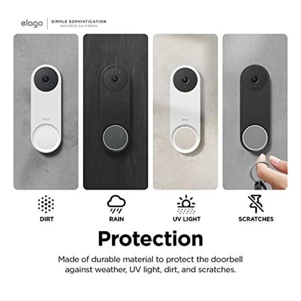 elago Silicone Case Compatible with Google Nest Hello Video Doorbell (Wired, 2nd Gen) - Weather and UV Resistant, Perfect Color Match, Clean Finish (Snow)