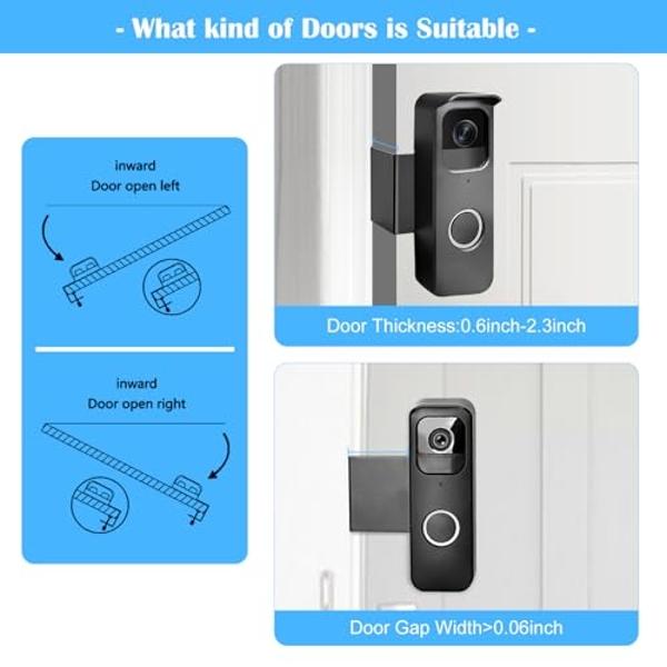 Blink Video Doorbell Mounting Bracket - Official Secure Fit for Blink Doorbell Camera, Anti-Theft No Drill, Precision Design Won't Block Motion Sensor, Easy 3-Min Install