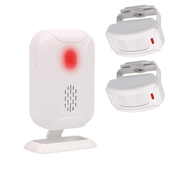 Mengshen Motion Sensor Alarm, Wireless Doorbell Alert for Front Door/ Door Entry/ Driveway/ Mailbox, Home Security System Kit with 2 Sensor and 1 Receiver - YBQ042