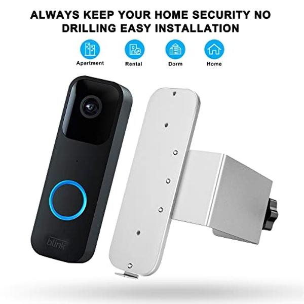 Blink Doorbell Mount, Adhesive Mounting Bracket for Blink Video Doorbell, No Drilling Door Mount, Accessories for Blink Home Security System ,Blink Doorbell is NOT Included (Silver