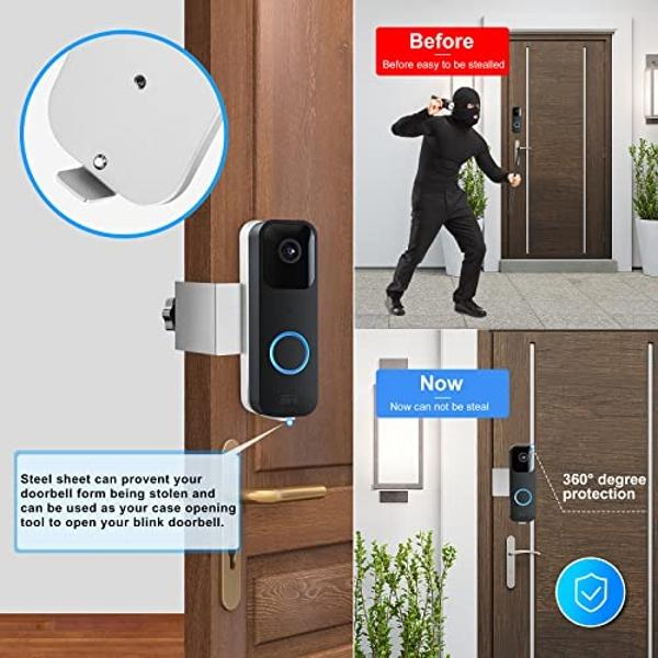 Blink Doorbell Mount, Adhesive Mounting Bracket for Blink Video Doorbell, No Drilling Door Mount, Accessories for Blink Home Security System ,Blink Doorbell is NOT Included (Silver